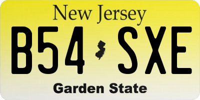 NJ license plate B54SXE