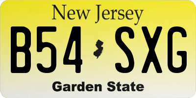 NJ license plate B54SXG