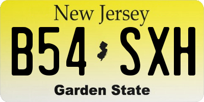 NJ license plate B54SXH
