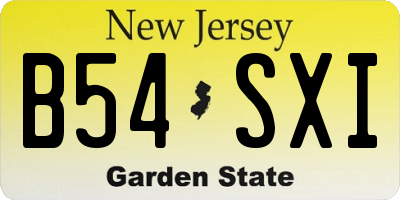 NJ license plate B54SXI