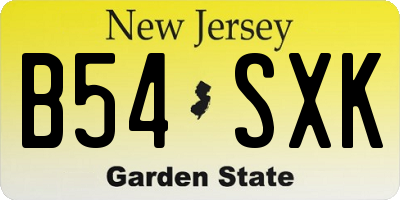 NJ license plate B54SXK