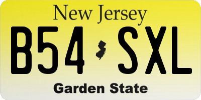 NJ license plate B54SXL