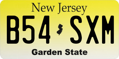 NJ license plate B54SXM