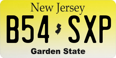 NJ license plate B54SXP