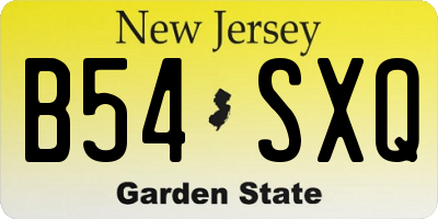 NJ license plate B54SXQ