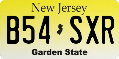 NJ license plate B54SXR