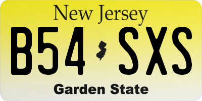 NJ license plate B54SXS