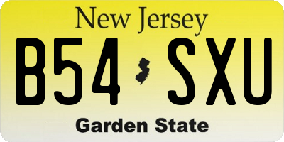 NJ license plate B54SXU
