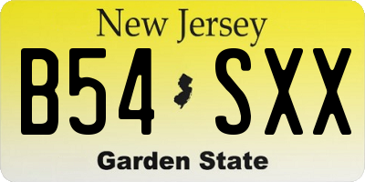 NJ license plate B54SXX