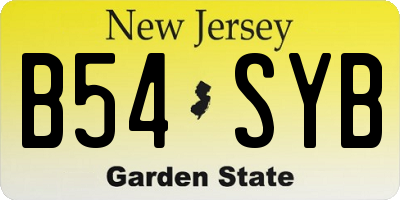 NJ license plate B54SYB