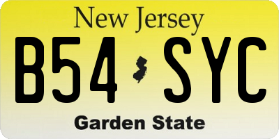 NJ license plate B54SYC