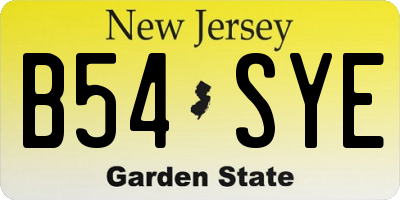 NJ license plate B54SYE