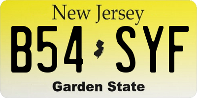 NJ license plate B54SYF