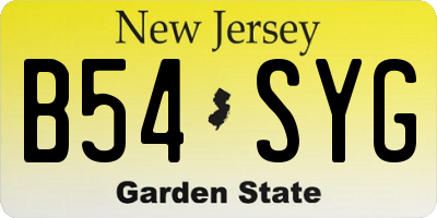 NJ license plate B54SYG