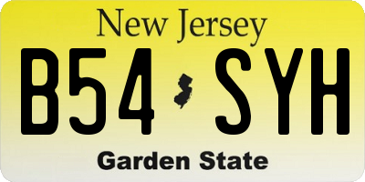 NJ license plate B54SYH