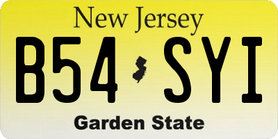 NJ license plate B54SYI
