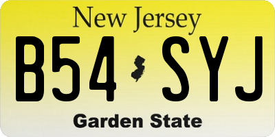 NJ license plate B54SYJ