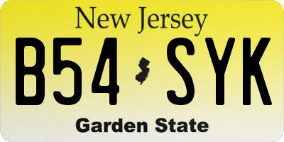 NJ license plate B54SYK