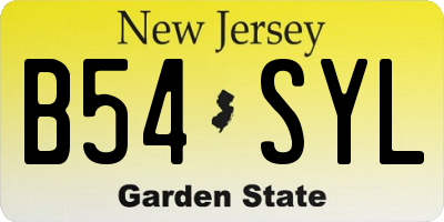 NJ license plate B54SYL