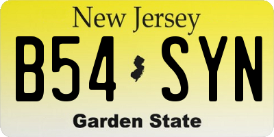 NJ license plate B54SYN