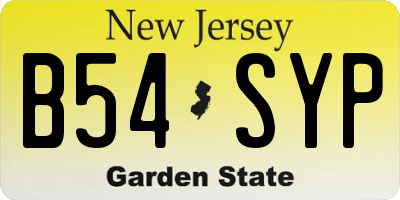 NJ license plate B54SYP