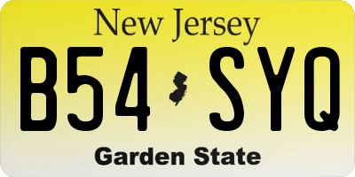 NJ license plate B54SYQ
