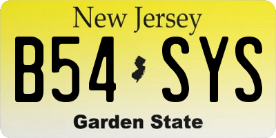 NJ license plate B54SYS