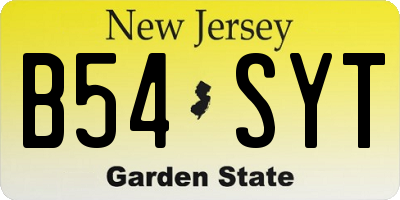 NJ license plate B54SYT