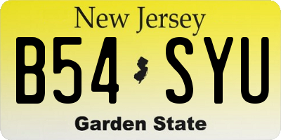 NJ license plate B54SYU