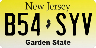 NJ license plate B54SYV