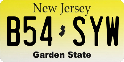 NJ license plate B54SYW