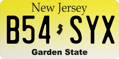 NJ license plate B54SYX