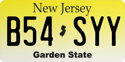 NJ license plate B54SYY