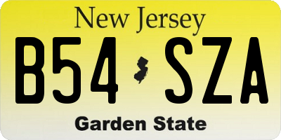 NJ license plate B54SZA