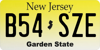 NJ license plate B54SZE