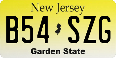 NJ license plate B54SZG