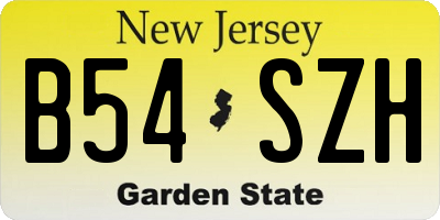 NJ license plate B54SZH