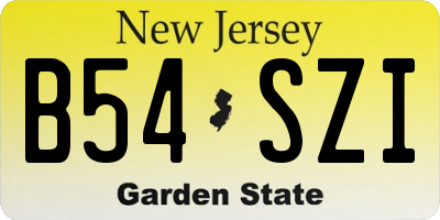 NJ license plate B54SZI