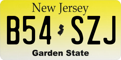 NJ license plate B54SZJ