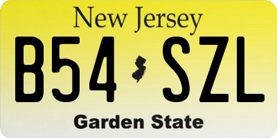 NJ license plate B54SZL