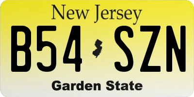 NJ license plate B54SZN
