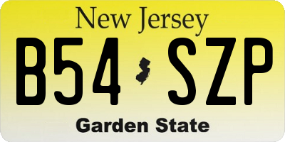 NJ license plate B54SZP