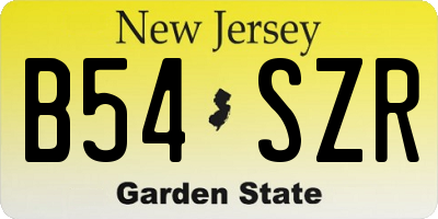 NJ license plate B54SZR