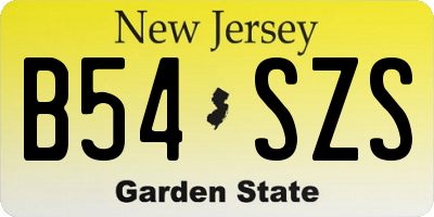 NJ license plate B54SZS