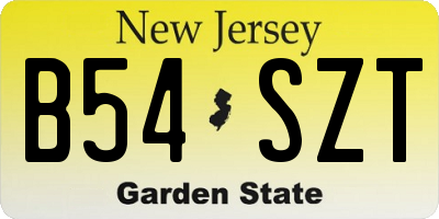 NJ license plate B54SZT