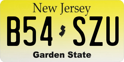 NJ license plate B54SZU