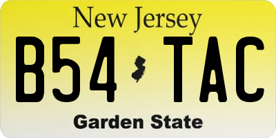 NJ license plate B54TAC