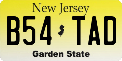 NJ license plate B54TAD
