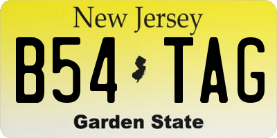 NJ license plate B54TAG