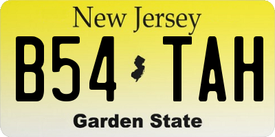 NJ license plate B54TAH
